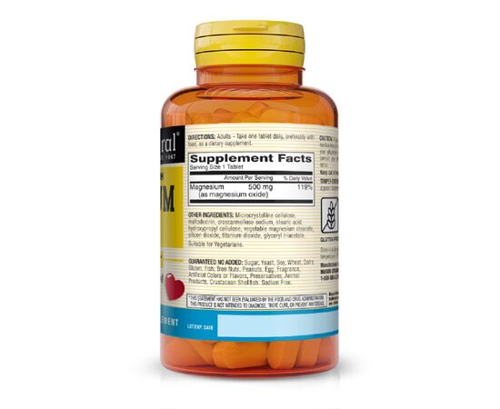 Минералы Mason Natural Магний 500мг, Magnesium Extra Strength, 100 таблеток (MAV16011), изображение 2