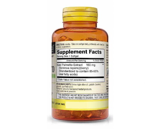 Травы Mason Natural Со Пальметто экстракт, Здоровье Простаты, Saw Palmetto, 60 (MAV12905), изображение 2 Травы Mason Natural Со Пальметто экстракт, Здоровье Простаты, Saw Palmetto, 60 (MAV12905), изображение 2