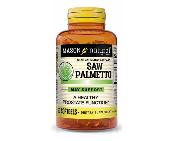 Травы Mason Natural Со Пальметто экстракт, Здоровье Простаты, Saw Palmetto, 60 (MAV12905)