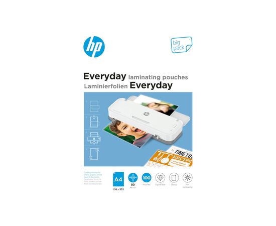 Пленка для ламинирования HP Everyday Laminating Pouches, A4, 80 Mic, 216 x 303, 100 pcs (9154) (838140)