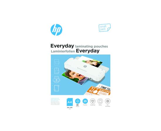 Пленка для ламинирования HP Everyday Laminating Pouches, A4, 80 Mic, 216 x 303, 25 pcs (9153) (838139)