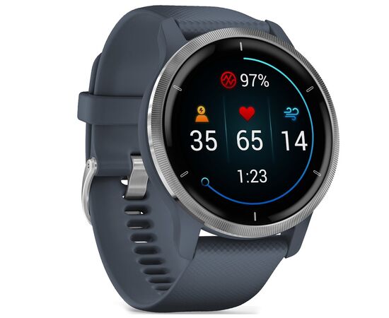 Смарт-часы Garmin Venu 2, GPS, Wi-Fi, Blue Granite + Passivated (010-02430-10), изображение 3 Смарт-часы Garmin Venu 2, GPS, Wi-Fi, Blue Granite + Passivated (010-02430-10), изображение 3