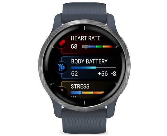 Смарт-часы Garmin Venu 2, GPS, Wi-Fi, Blue Granite + Passivated (010-02430-10), изображение 8 Смарт-часы Garmin Venu 2, GPS, Wi-Fi, Blue Granite + Passivated (010-02430-10), изображение 8
