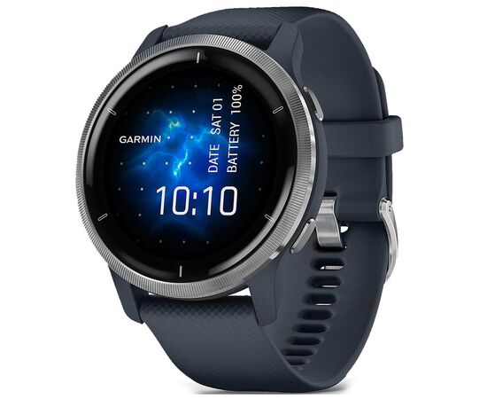 Смарт-часы Garmin Venu 2, GPS, Wi-Fi, Blue Granite + Passivated (010-02430-10)
