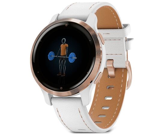 Смарт-часы Garmin Venu 2S, Rose Gold + White, Leather (010-02429-23), изображение 8