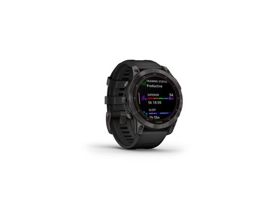 Смарт-часы Garmin fenix 7 Sapph Solar, Carbon Gray DLC Ti w/Black Band, GPS (010-02540-21), изображение 3 Смарт-часы Garmin fenix 7 Sapph Solar, Carbon Gray DLC Ti w/Black Band, GPS (010-02540-21), изображение 3