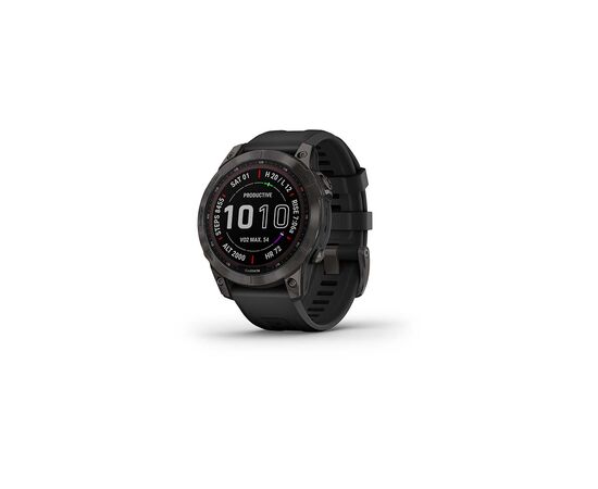 Смарт-годинник Garmin fenix 7 Sapph Solar, Carbon Gray DLC Ti w/Black Band, GPS (010-02540-21)