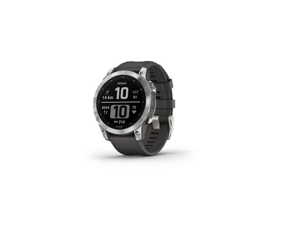 Смарт-годинник Garmin fenix 7, Silver w/Graphite Band, GPS (010-02540-01)