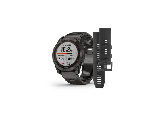 Смарт-годинник Garmin fenix 7X Sapph Sol Carbon Gray DLC Ti, GPS (010-02541-27)
