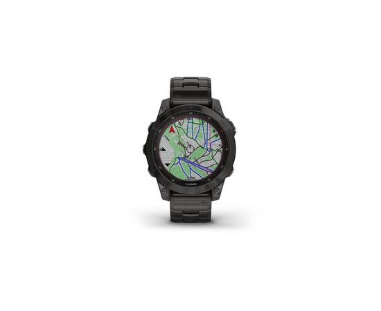 Смарт-годинник Garmin fenix 7 Sapph Sol, Carbon Gray DLC Ti w/DLC Ti Bracelet, GPS (010-02540-39), зображення 4 Смарт-годинник Garmin fenix 7 Sapph Sol, Carbon Gray DLC Ti w/DLC Ti Bracelet, GPS (010-02540-39), зображення 4