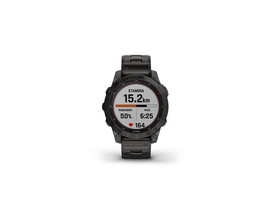 Смарт-годинник Garmin fenix 7 Sapph Sol, Carbon Gray DLC Ti w/DLC Ti Bracelet, GPS (010-02540-39), зображення 6 Смарт-годинник Garmin fenix 7 Sapph Sol, Carbon Gray DLC Ti w/DLC Ti Bracelet, GPS (010-02540-39), зображення 6