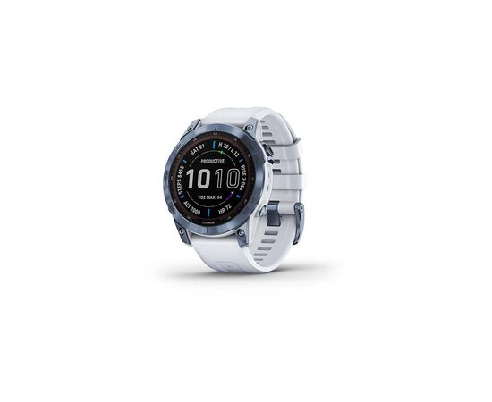 Смарт-часы Garmin fenix 7 Sapph Solar, Mineral Blue Ti w/Whitestone Band, GPS (010-02540-25)