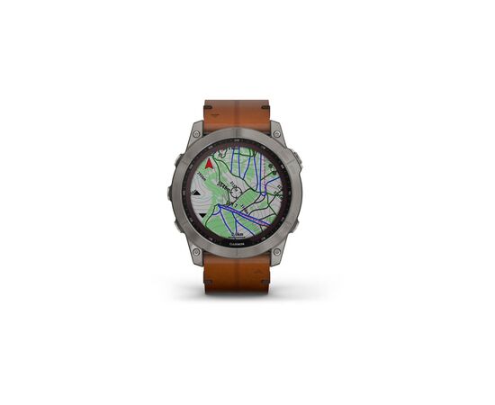 Смарт-часы Garmin fenix 7X Sapph Sol Titanium w/Chestnut Leather, GPS (010-02541-19), изображение 4 Смарт-часы Garmin fenix 7X Sapph Sol Titanium w/Chestnut Leather, GPS (010-02541-19), изображение 4