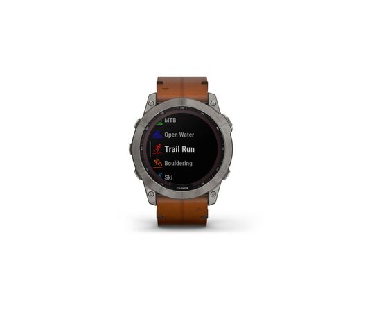 Смарт-часы Garmin fenix 7X Sapph Sol Titanium w/Chestnut Leather, GPS (010-02541-19), изображение 6 Смарт-часы Garmin fenix 7X Sapph Sol Titanium w/Chestnut Leather, GPS (010-02541-19), изображение 6