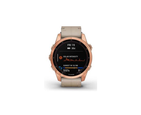 Смарт-часы Garmin fenix 7S, Sapph Sol, Rose Gold Ti w/Limestone Leather (010-02539-35), изображение 2 Смарт-часы Garmin fenix 7S, Sapph Sol, Rose Gold Ti w/Limestone Leather (010-02539-35), изображение 2