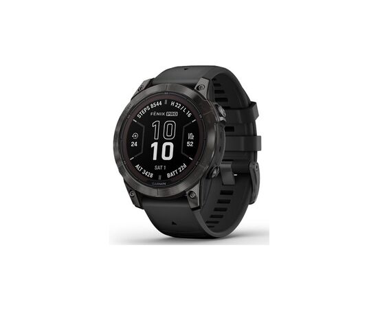 Смарт-годинник Garmin fenix 7 Pro Saph Solar, Crbn Gry DLC Ti w/Black Band, GPS (010-02777-11)