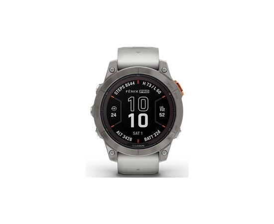 Смарт-часы Garmin fenix 7 Pro Saph Solar, Ti w/Fog Gry/Ember Orange Band, GPS (010-02777-21), изображение 2 Смарт-часы Garmin fenix 7 Pro Saph Solar, Ti w/Fog Gry/Ember Orange Band, GPS (010-02777-21), изображение 2