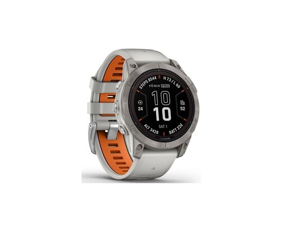 Смарт-часы Garmin fenix 7 Pro Saph Solar, Ti w/Fog Gry/Ember Orange Band, GPS (010-02777-21), изображение 3 Смарт-часы Garmin fenix 7 Pro Saph Solar, Ti w/Fog Gry/Ember Orange Band, GPS (010-02777-21), изображение 3