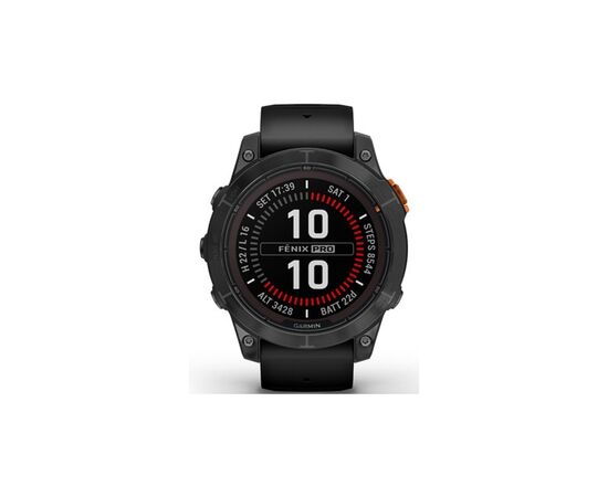 Смарт-часы Garmin fenix 7 Pro Solar, Glass, SltGrySS w/Black Band, GPS (010-02777-01), изображение 2 Смарт-часы Garmin fenix 7 Pro Solar, Glass, SltGrySS w/Black Band, GPS (010-02777-01), изображение 2