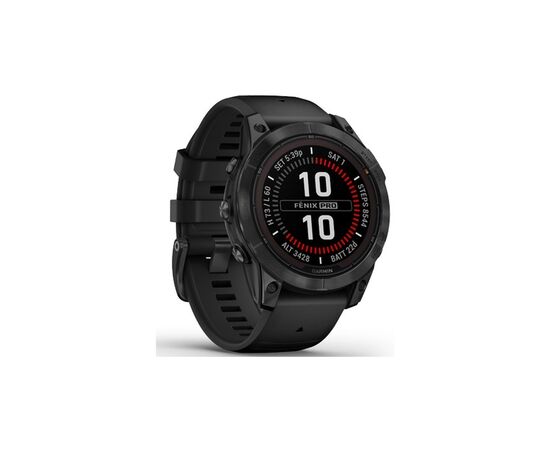 Смарт-часы Garmin fenix 7 Pro Solar, Glass, SltGrySS w/Black Band, GPS (010-02777-01), изображение 3 Смарт-часы Garmin fenix 7 Pro Solar, Glass, SltGrySS w/Black Band, GPS (010-02777-01), изображение 3
