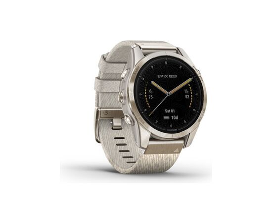 Смарт-часы Garmin EPIX PRO (g2), 42mm, Saph, SftGld SS, Crm Hthr Nyln, Excl, GPS (010-02802-20), зображення 3 Смарт-часы Garmin EPIX PRO (g2), 42mm, Saph, SftGld SS, Crm Hthr Nyln, Excl, GPS (010-02802-20), зображення 3