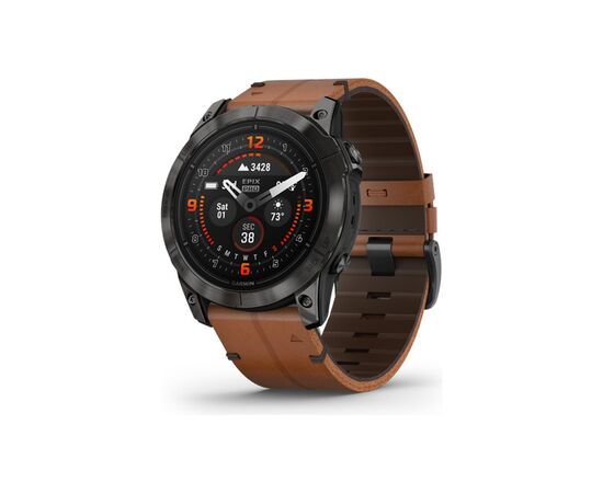 Смарт-часы Garmin EPIX PRO (g2), 51, Saph, CrbnGryDLC Ti, Chsnt Lthr, GPS (010-02804-30)