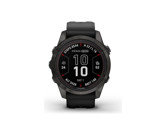 Смарт-часы Garmin fenix 7S Pro Saph Solar, Carbon Gray Ti w/Black Band, GPS (010-02776-11), изображение 2 Смарт-часы Garmin fenix 7S Pro Saph Solar, Carbon Gray Ti w/Black Band, GPS (010-02776-11), изображение 2