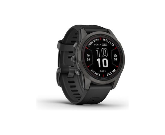 Смарт-часы Garmin fenix 7S Pro Saph Solar, Carbon Gray Ti w/Black Band, GPS (010-02776-11), изображение 3 Смарт-часы Garmin fenix 7S Pro Saph Solar, Carbon Gray Ti w/Black Band, GPS (010-02776-11), изображение 3