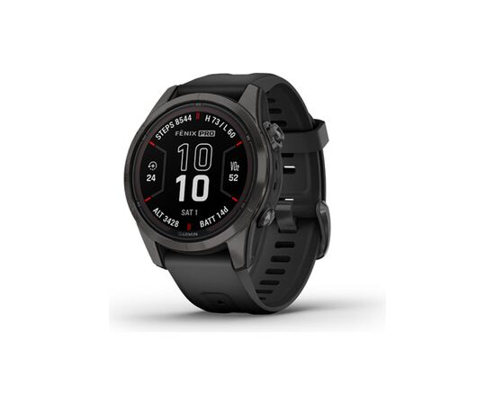 Смарт-годинник Garmin fenix 7S Pro Saph Solar, Carbon Gray Ti w/Black Band, GPS (010-02776-11)