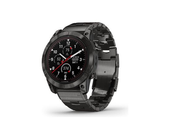 Смарт-годинник Garmin fenix 7X Pro Saph Sol, Crbn Gry Ti w/Crbn Gry Mtl Bnd, Ex, GPS (010-02778-30)