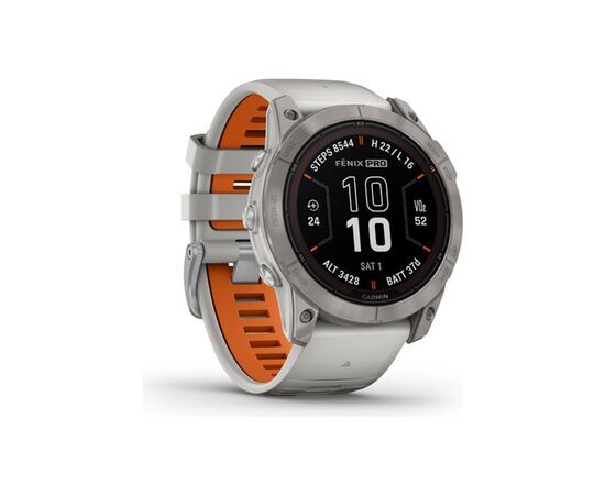 Смарт-часы Garmin fenix 7X Pro Sapph Sol, Ti w/Gray/Orange Band, GPS (010-02778-15), изображение 3 Смарт-часы Garmin fenix 7X Pro Sapph Sol, Ti w/Gray/Orange Band, GPS (010-02778-15), изображение 3
