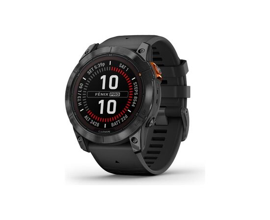 Смарт-годинник Garmin fenix 7X Pro Sol, Slate Gray Stl w/Black Bnd, GPS (010-02778-01)