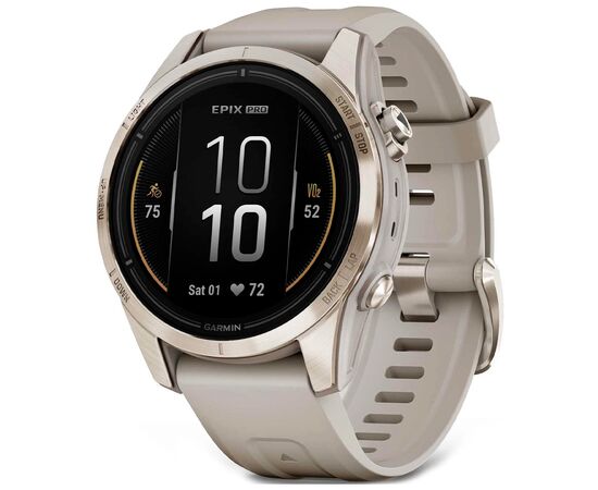 Смарт-годинник Garmin EPIX PRO (g2), 42mm, Saph, Soft Gold SS, Lt. Sand, GPS смарт (010-02802-11)