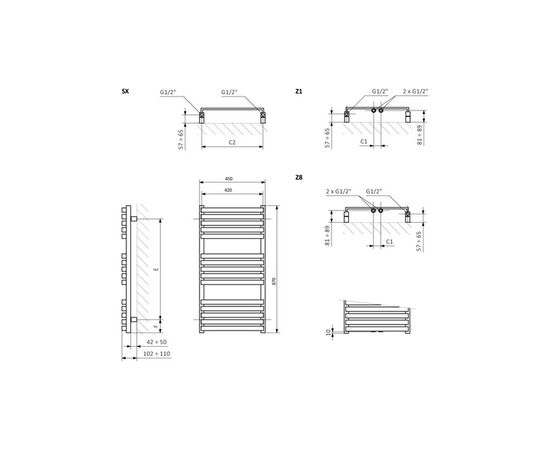 Полотенцесушитель Terma 870x450 Quadrus Slim (WGQUS087045KS96SX), изображение 3 Полотенцесушитель Terma 870x450 Quadrus Slim (WGQUS087045KS96SX), изображение 3