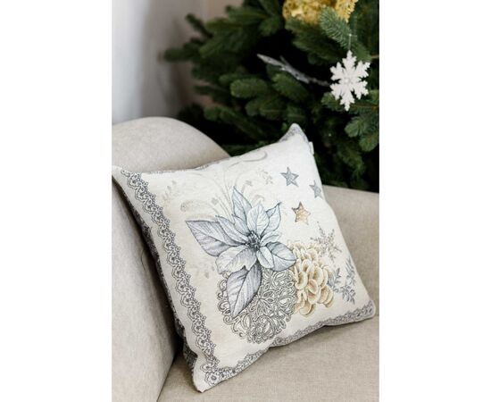 Наволочка Прованс гобеленовая SILVER STAR 45х45см Рождественский цветок (4823093450134), изображение 2