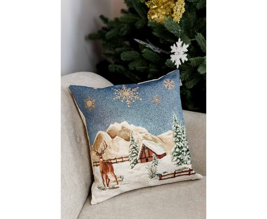 Наволочка Прованс гобеленовая Голубое сияние 45х45см Олень (4823093450196), изображение 2 Наволочка Прованс гобеленовая Голубое сияние 45х45см Олень (4823093450196), изображение 2