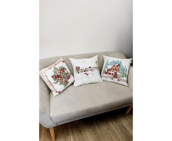 Наволочка Прованс гобеленовая с велюром Праздничный дом 45х45см Домик (4823093450295), изображение 2 Наволочка Прованс гобеленовая с велюром Праздничный дом 45х45см Домик (4823093450295), изображение 2