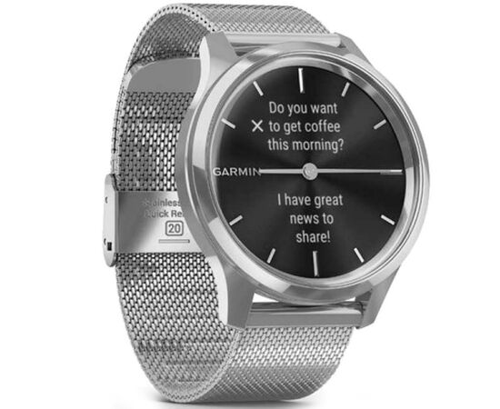 Смарт-часы Garmin vivomove Luxe, S/E EU, Silver, Milanese (010-02241-23), изображение 3 Смарт-часы Garmin vivomove Luxe, S/E EU, Silver, Milanese (010-02241-23), изображение 3