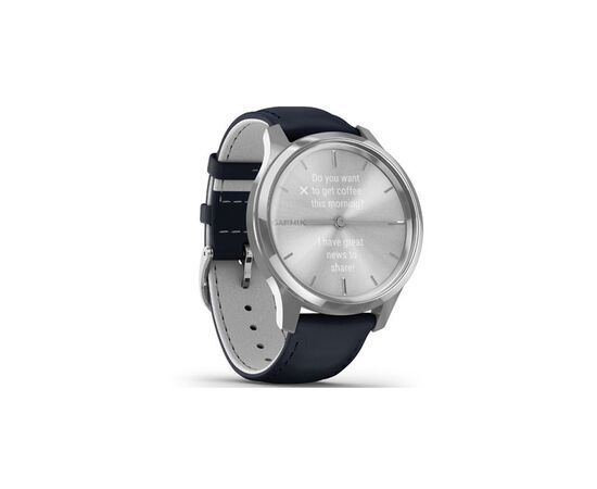 Смарт-часы Garmin vivomove Luxe, S/E EU, Silver, Navy, Leather (010-02241-20), изображение 3 Смарт-часы Garmin vivomove Luxe, S/E EU, Silver, Navy, Leather (010-02241-20), изображение 3