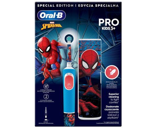 Электрическая зубная щетка Oral-B D103.413.2KX Spiderman (8006540773567), изображение 2 Электрическая зубная щетка Oral-B D103.413.2KX Spiderman (8006540773567), изображение 2
