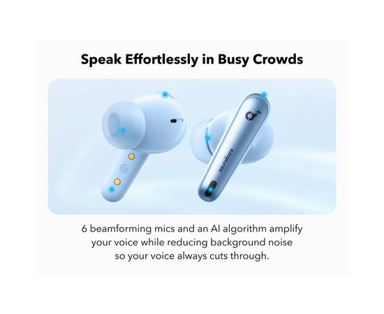 Наушники Anker SoundСore Liberty 4 NC Light Blue (A3947G61), изображение 8 Наушники Anker SoundСore Liberty 4 NC Light Blue (A3947G61), изображение 8