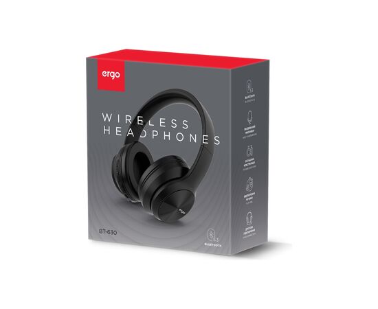 Навушники Ergo BT-630 Black (BT-630K), зображення 2 Навушники Ergo BT-630 Black (BT-630K), зображення 2