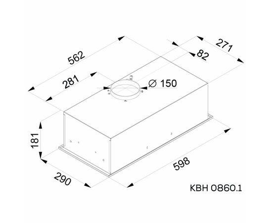 Вытяжка кухонная Kernau KBH 0860.1 B, изображение 2 Вытяжка кухонная Kernau KBH 0860.1 B, изображение 2