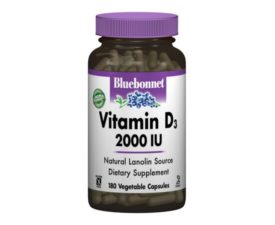 Витамин Bluebonnet Nutrition Витамин D3 2000IU, 180 вегетарианских капсул (BLB-00315)