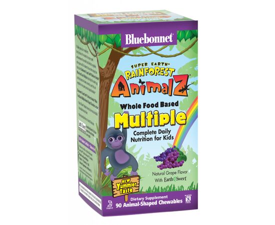 Мультивитамин Bluebonnet Nutrition Мультивитамины для Детей, Вкус Винограда, Rainforest Animalz (BLB0186)