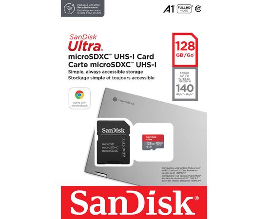 Карта памяти SanDisk 128GB microSD class 10 UHS-I Ultra (SDSQUAB-128G-GN6MA), изображение 4 Карта памяти SanDisk 128GB microSD class 10 UHS-I Ultra (SDSQUAB-128G-GN6MA), изображение 4