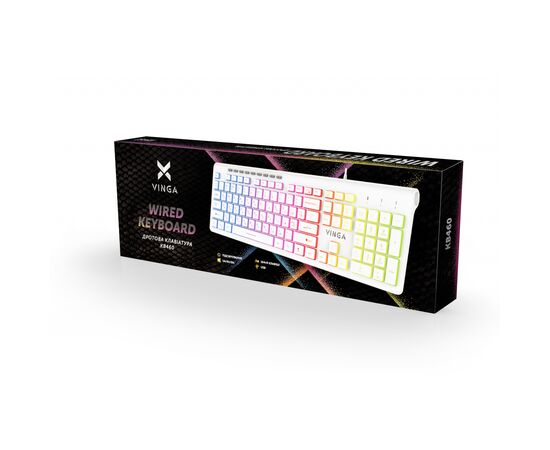 Клавиатура Vinga KB-460 White, изображение 4 Клавиатура Vinga KB-460 White, изображение 4