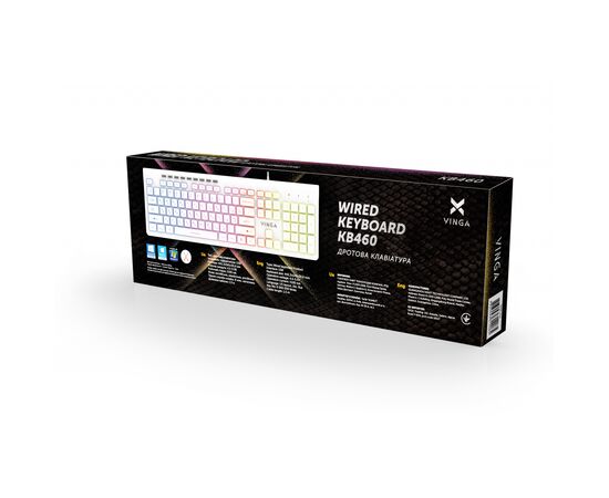 Клавиатура Vinga KB-460 White, изображение 5 Клавиатура Vinga KB-460 White, изображение 5