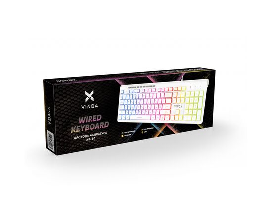 Клавиатура Vinga KB-460 White, изображение 6 Клавиатура Vinga KB-460 White, изображение 6
