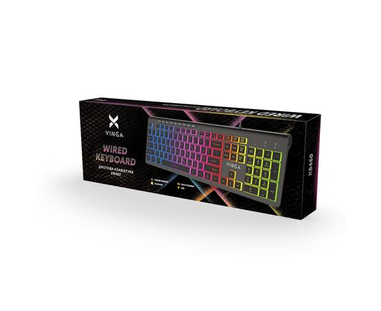 Клавиатура Vinga KB-460 Black, изображение 4 Клавиатура Vinga KB-460 Black, изображение 4